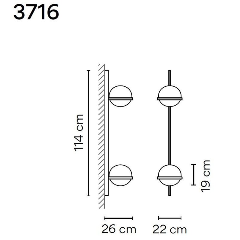 Vibia Palma Vertical 4X 114 wandlamp
