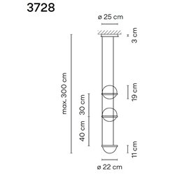 Vibia Palma Vertical 4X 70 suspension lamp
