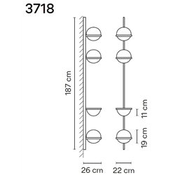 Vibia Palma Vertical 6X 187 wall lamp