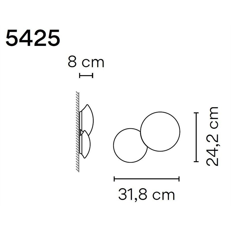 Vibia Puck 2X 31,8 wandlamp