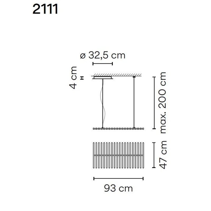 Vibia Rhythm Horizontal 20X 47 hanglamp