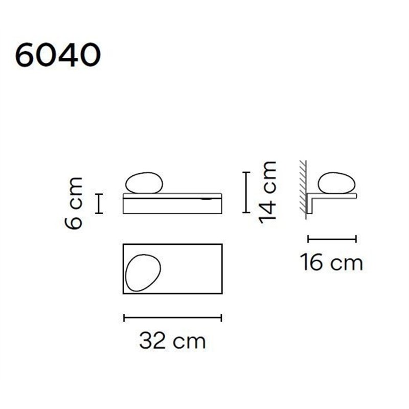 Vibia Suite 16 Left Glass Diffuser wandlamp