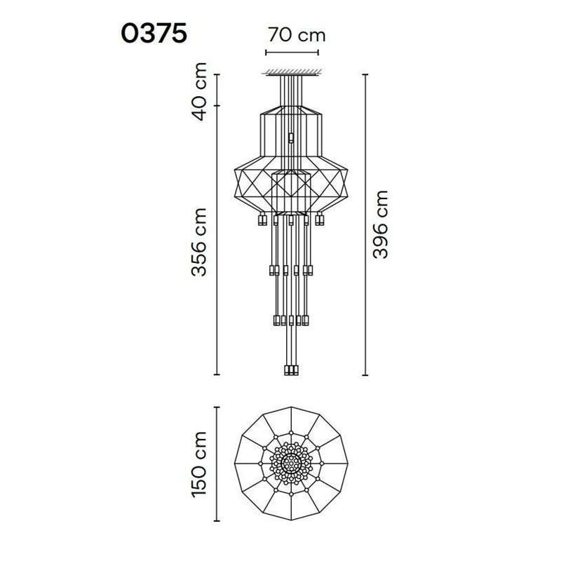 Vibia Wireflow Chandelier 396 hanglamp