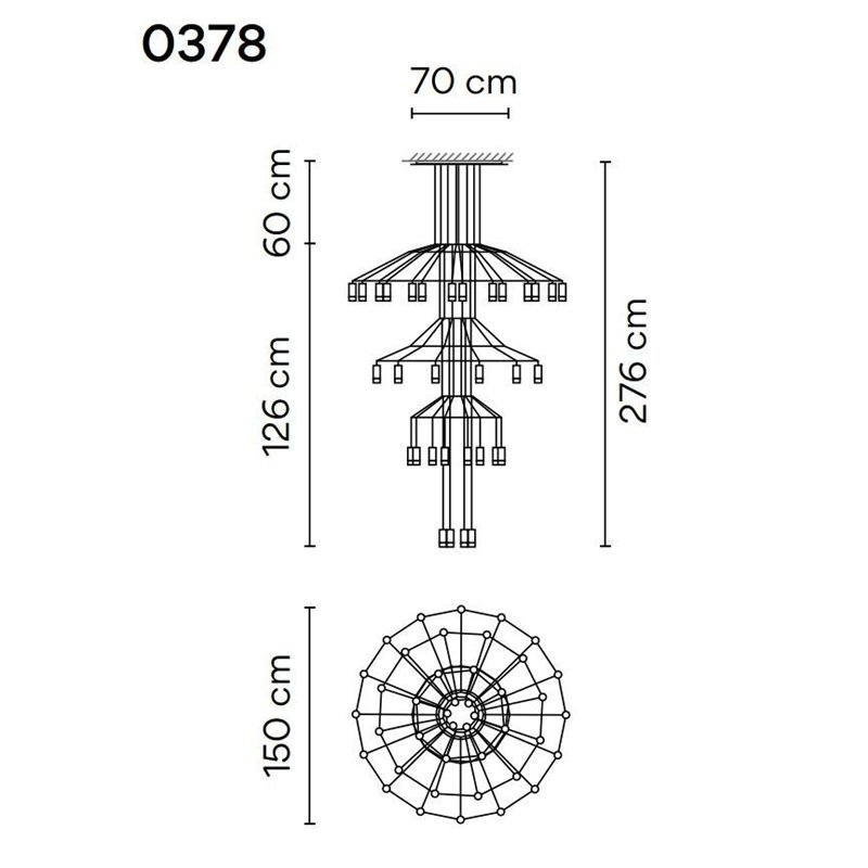 Vibia Wireflow Chandelier 276 hanglamp