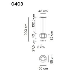 Vibia Wireflow Octagonal 55 suspension lamp
