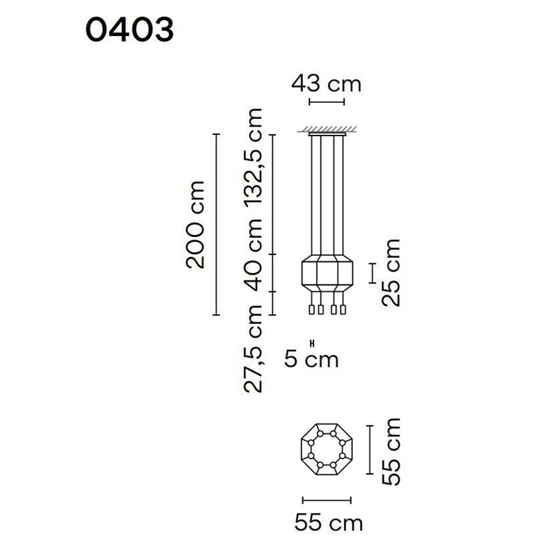 Vibia Wireflow Octagonal 55 hanglamp