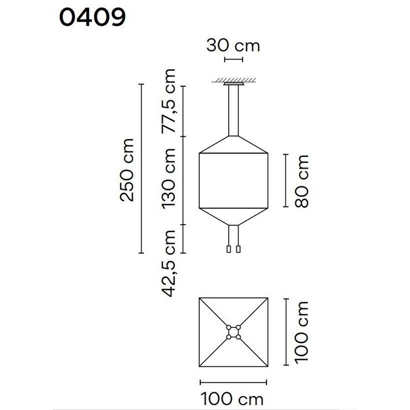 Vibia Wireflow Square 100 hanglamp