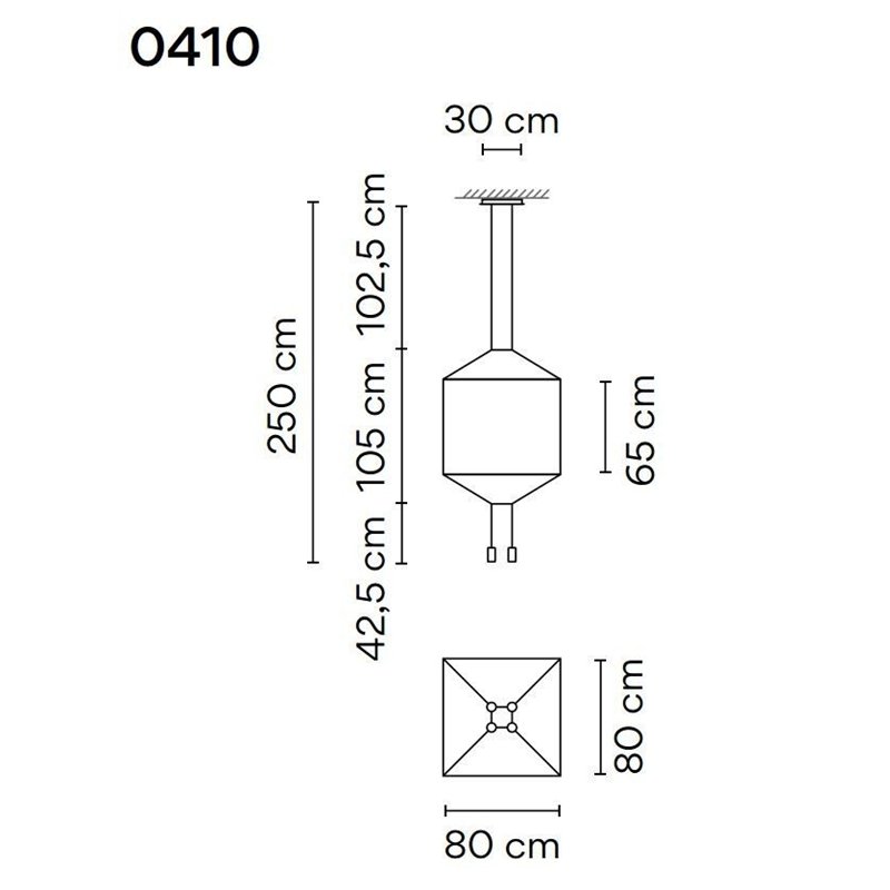 Vibia Wireflow Square 80 hanglamp