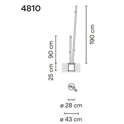 Vibia Bamboo Double 190 Recessed garden lamp