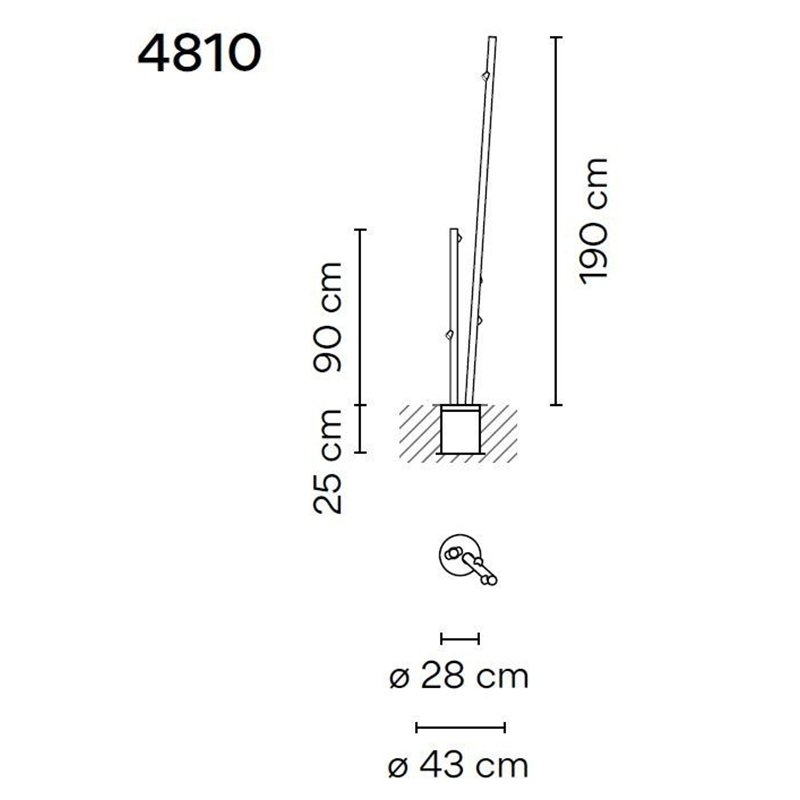 Vibia Bamboo Double 190 Recessed tuinpaal