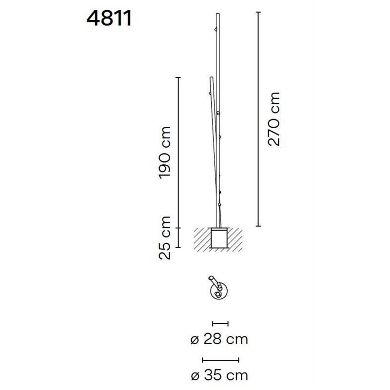 Vibia Bamboo Double 270 Recessed tuinpaal