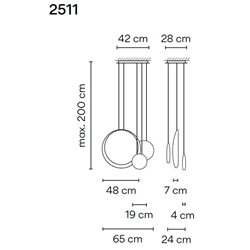 Vibia Cosmos 3X+1X suspension lamp