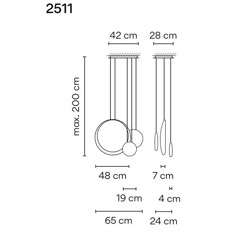 Vibia Cosmos 3X+1X hanglamp