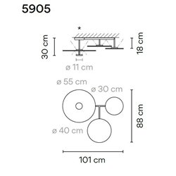 Vibia Flat 4X 101 ceiling lamp