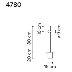Vibia June 1X 80 Recessed garden lamp