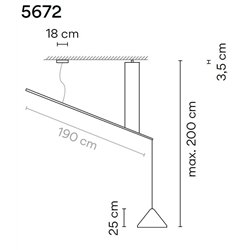 Vibia North 25 2-Point suspension lamp