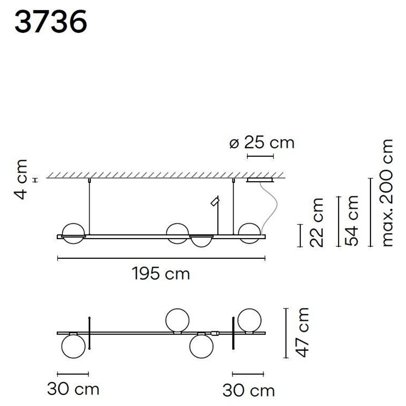 Vibia Palma Horizontal 7X 195 hanglamp