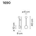 Vibia Pin 1X 40 - 1690 wandlamp