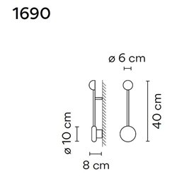Vibia Pin 1X 40 - 1690 wall lamp