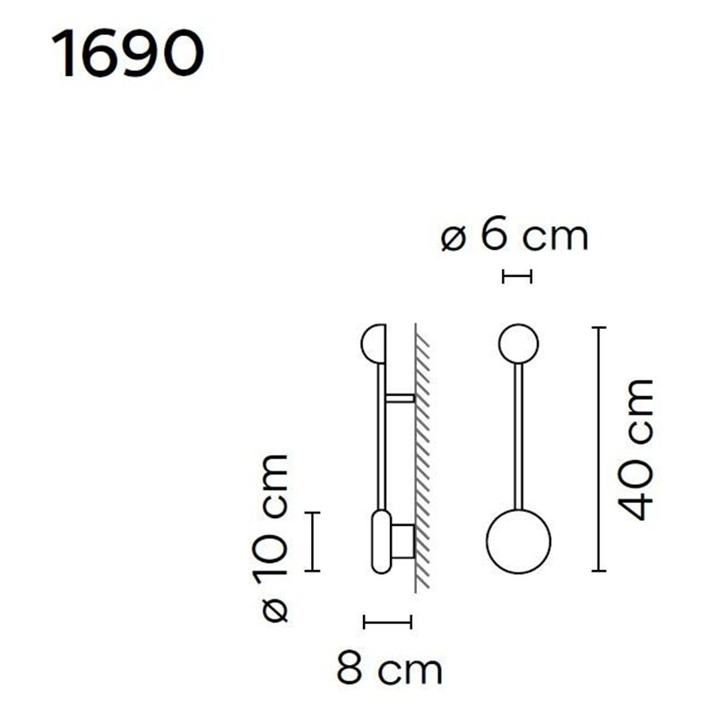 Vibia Pin 1X 40 - 1690 wandlamp