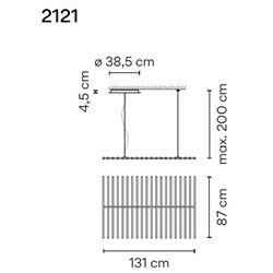 Vibia Rhythm Horizontal 20X 87 suspension lamp