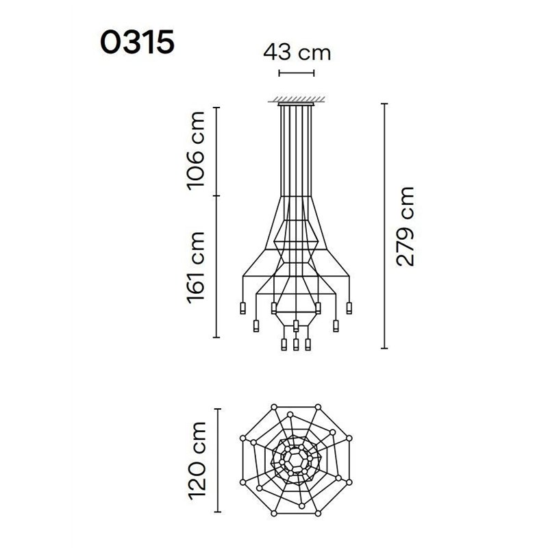 Vibia Wireflow Chandelier 279 hanglamp