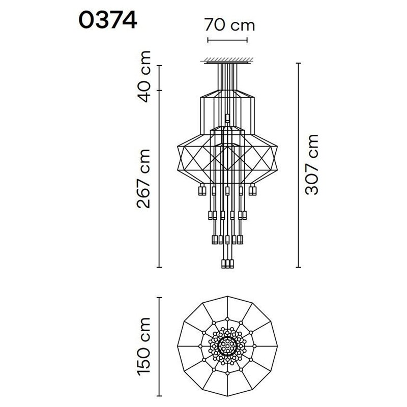 Vibia Wireflow Chandelier 307 hanglamp