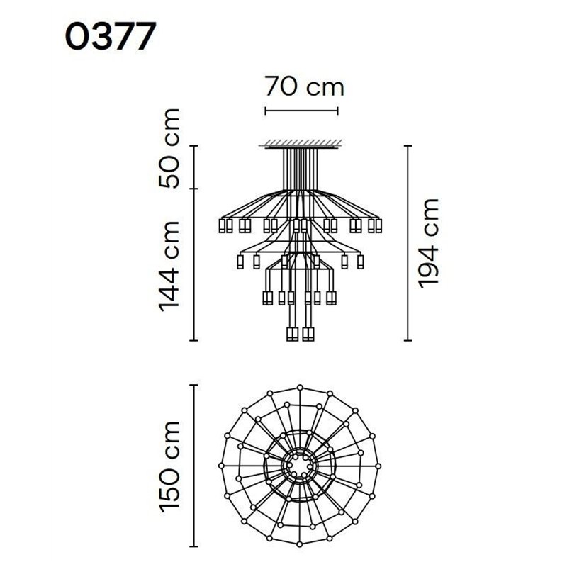 Vibia Wireflow Chandelier 194 hanglamp