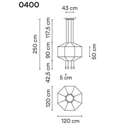 Vibia Wireflow Octagonal 120 suspension lamp