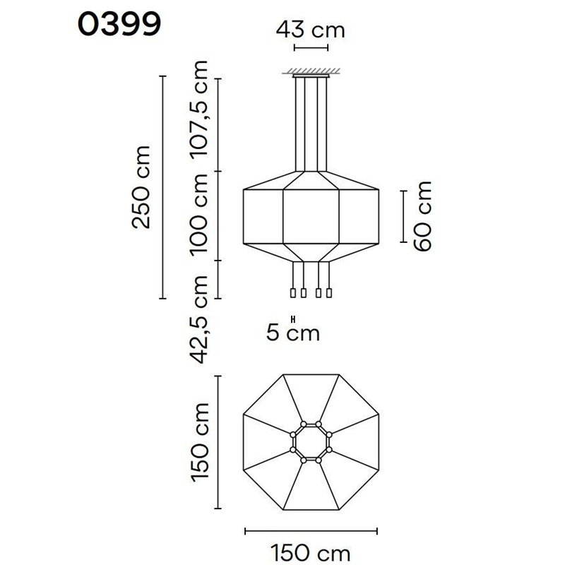 Vibia Wireflow Octagonal 150 hanglamp