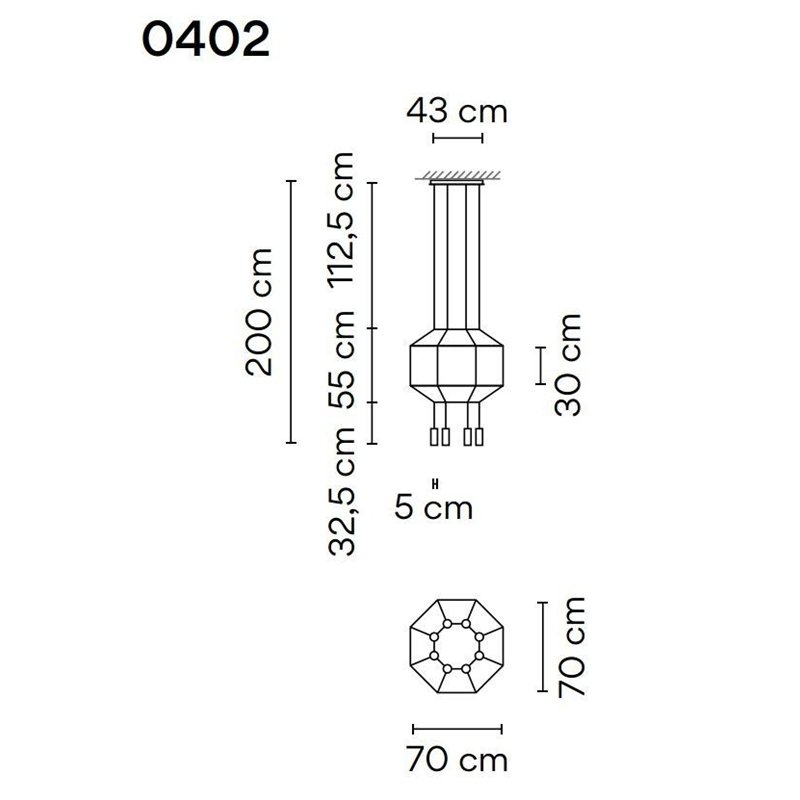 Vibia Wireflow Octagonal 70 hanglamp