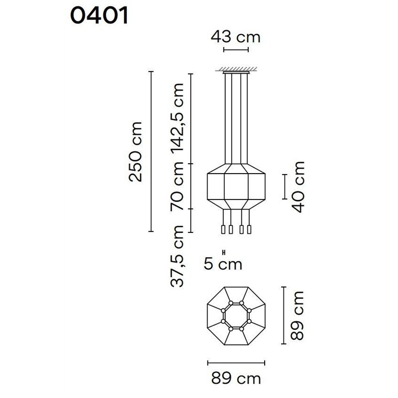 Vibia Wireflow Octagonal 89 hanglamp