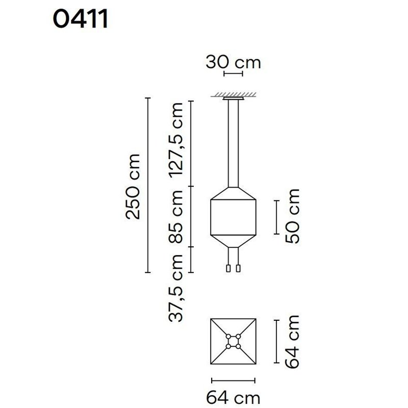 Vibia Wireflow Square 64 hanglamp