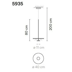 Vibia Flat 1X 40 Extended suspension lamp