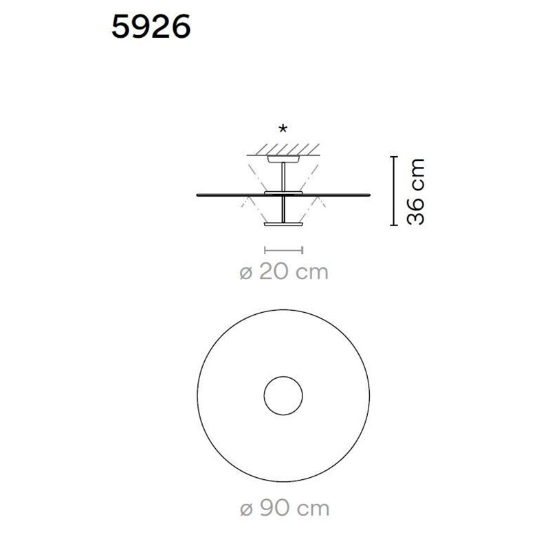 Vibia Flat 2X 90 plafondlamp