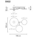 Vibia Flat 4X 178 plafondlamp