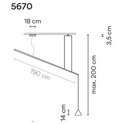 Vibia North 14 2-Point suspension lamp