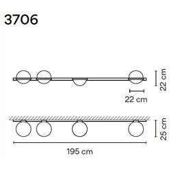 Vibia Palma Horizontal 6X 195 wall lamp