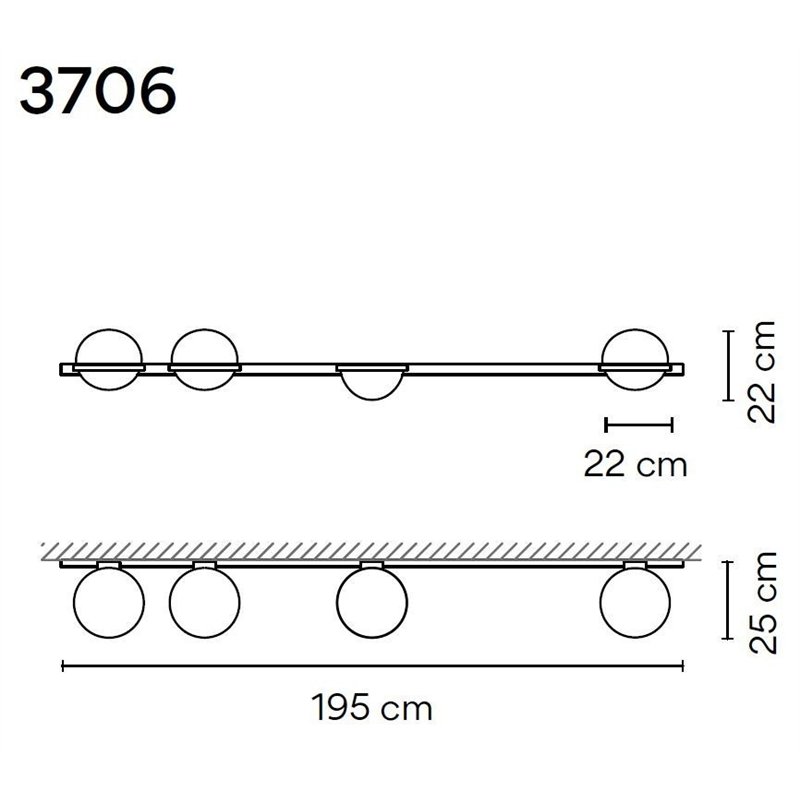 Vibia Palma Horizontal 6X 195 wandlamp