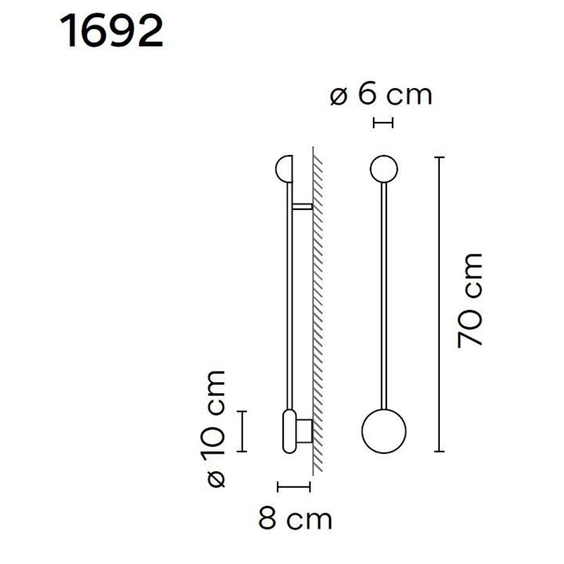 Vibia Pin 1X 70 wandlamp