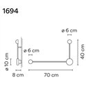 Vibia Pin 2X Hook wandlamp