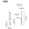 Vibia Pin 2X Left wall lamp