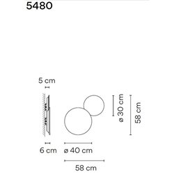 Vibia Puck Wall Art Double 58 wall lamp