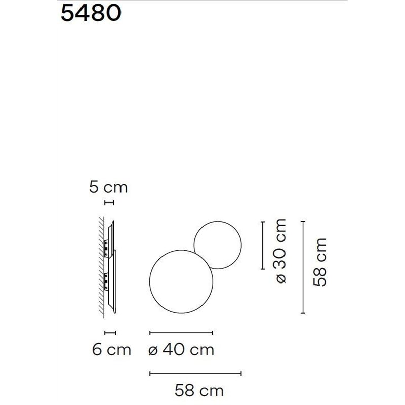 Vibia Puck Wall Art Double 58 wandlamp
