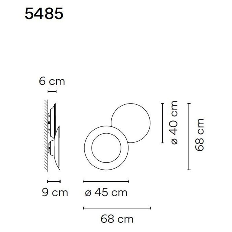 Vibia Puck Wall Art Double 68 wandlamp