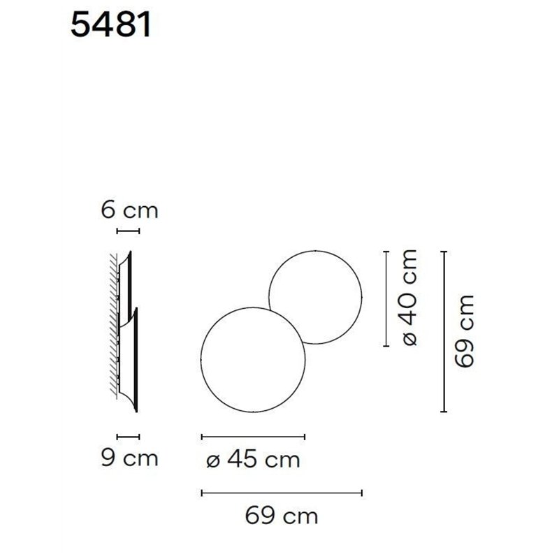 Vibia Puck Wall Art Double 69 wandlamp