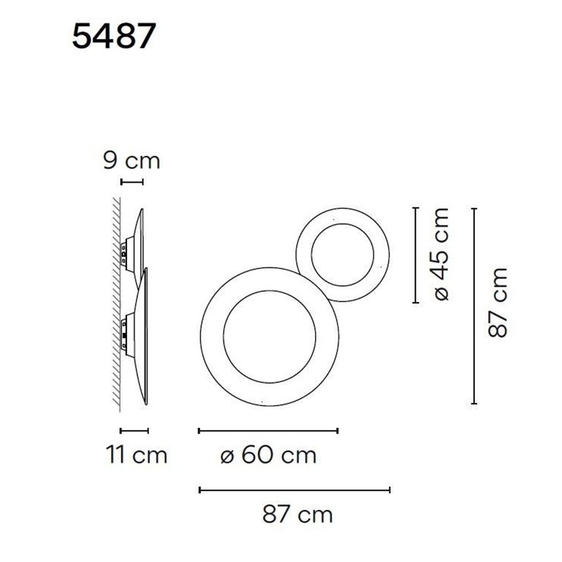 Vibia Puck Wall Art Double 87 B wandlamp