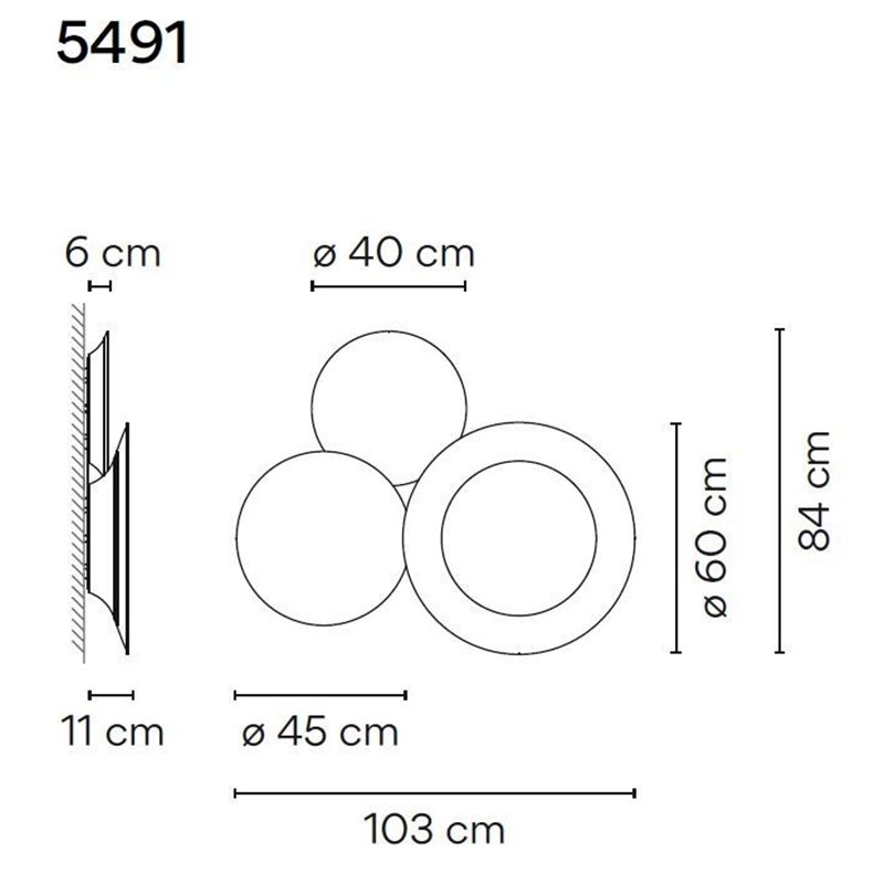 Vibia Puck Wall Art Triple 103 wandlamp