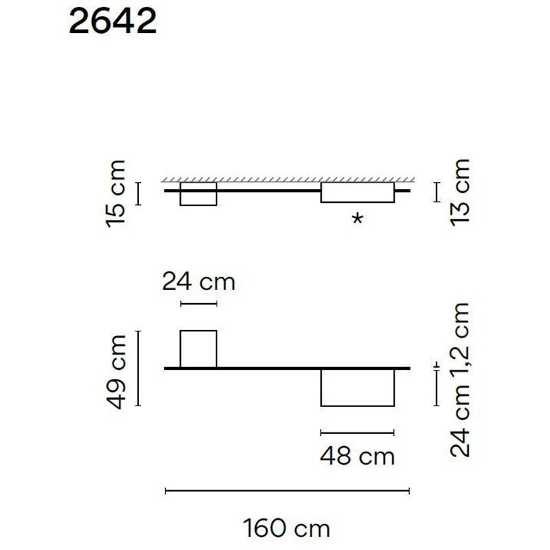 Vibia Structural 2X Extended 160 plafondlamp