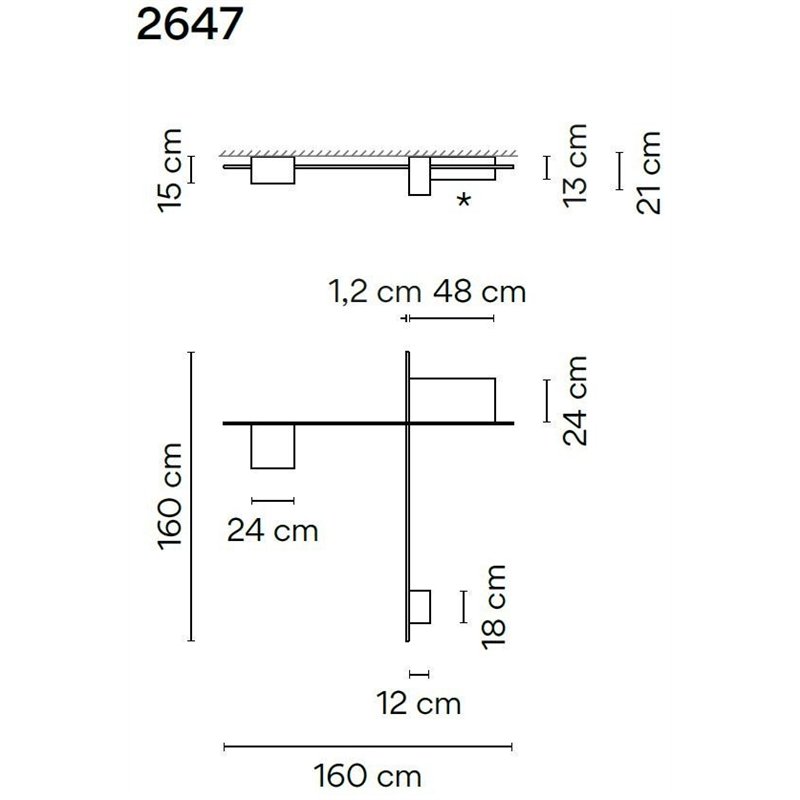 Vibia Structural 3X Extended 160 plafondlamp